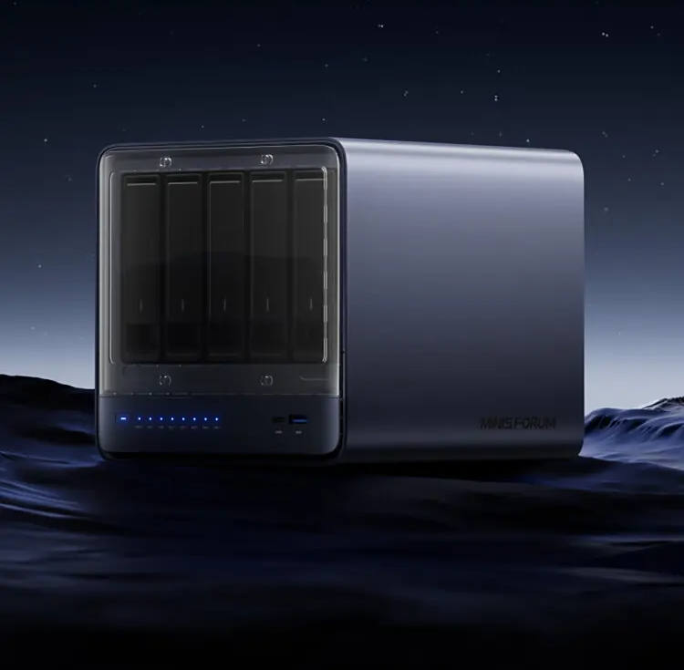 MINISFORUM N5 Hybrid NAS Mini PC Launches with Ryzen 7 and 8-Bay Storage Support