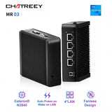 Chatreey Fanless Industrial MR03 Mini PC intel N2840 Desktop Computer 4*Intel LAN i211 for Pfsense Firewall Soft Router