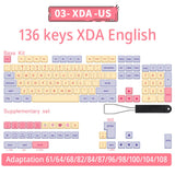 140 keys PBT Keycaps XDA Profile ISO layout Spanish Russian Japanese Korean French Key caps For Cherry MX Mechanical Keyboard