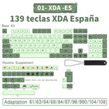 140 keys PBT Keycaps XDA Profile ISO layout Spanish Russian Japanese Korean French Key caps For Cherry MX Mechanical Keyboard