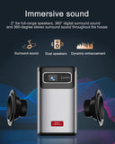 ETABOX Mini-DLP-Projektor, 200 ANSI HD-Video/Android 9.0, 2 GB + 32 GB/Touchpad/TOF-Autofokus/Kabelgebunden und kabellos, gleicher Bildschirm/3D-DLP/8000 mAh-Akku/Eingebauter 10-W-Lautsprecher/Eingebauter App Store/Aufbewahrungsbox 