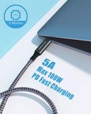 MINIXPC USB C to USB C 3.2 Cable (4.92ft1=1.5m/100W/20Gbps), USB C 3.2 Gen 2×2 Cable for HDR Video Output, PD Fast Charging Compatible with MacBook Air Pro Yoga 27 Dell LG 4K 2K Type C Display Monitor