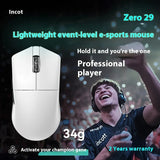 Incott 029 Wireless Three Mode 8K Bluetooth Gaming Mouse PAW3395 Light Weight Gasket Ergonomics
