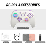 ANBERNIC RG P01  Gamepad Wired Wireless Bluetooth RGB Hall Effect Joystick Game Controller for PC Android IOS Steam