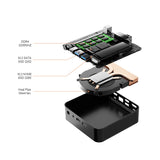 GTBOX T9 Mini PC Intel N150/N100 WIFI5 Windows 11 Ultra Small Pocket Computer Dual SSD Full Function Type-C 4K 60Hz RGB