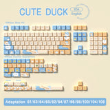 Cute Duck Cartoon Theme Keycaps XDA Profile Key caps Korean English for 61/64/68/84/87/96/98/104 Mechanical Keyboard