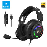 Edifier Gaming-Headset HECATE G35 USB-Gamer-Kopfhörer 7.1 Surround Sound 50-mm-Treiber Abnehmbares Mikrofon Inline-Steuerung Hi-Res Audio 