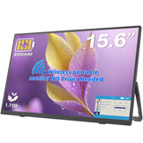 UPERFECT Wireless Portable Monitor Battery-Powered 8000mAh Support AirPlay Miracast 15.6