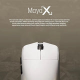 Lamzu MAYA X Kabellose Gaming-Maus PAW3950 Nordic52840 8K Abfragerate 750IPS 30K DPI 2,4G AURORA 47G Leichtgewicht 