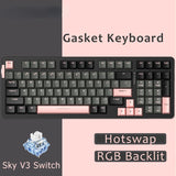 Dareu A98 Master Mechanical Keyboard Three-mode Hot-swappable RGB Falling Su-Sky Axis POM