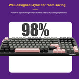 Dareu A98 Master Mechanical Keyboard Three-mode Hot-swappable RGB Falling Su-Sky Axis POM