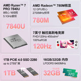Terrans Force Handheld 5 Game Console Windows PC AMD Ryzen R7-7840U 7inch120Hz Screen Fingerprint